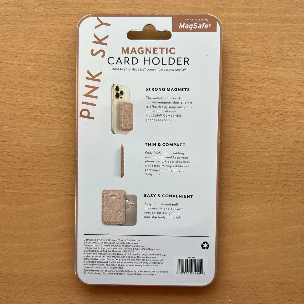Magnetic‎ Credit Card Holder NEW Phone MagSafe Compatible Glitter Card Holder